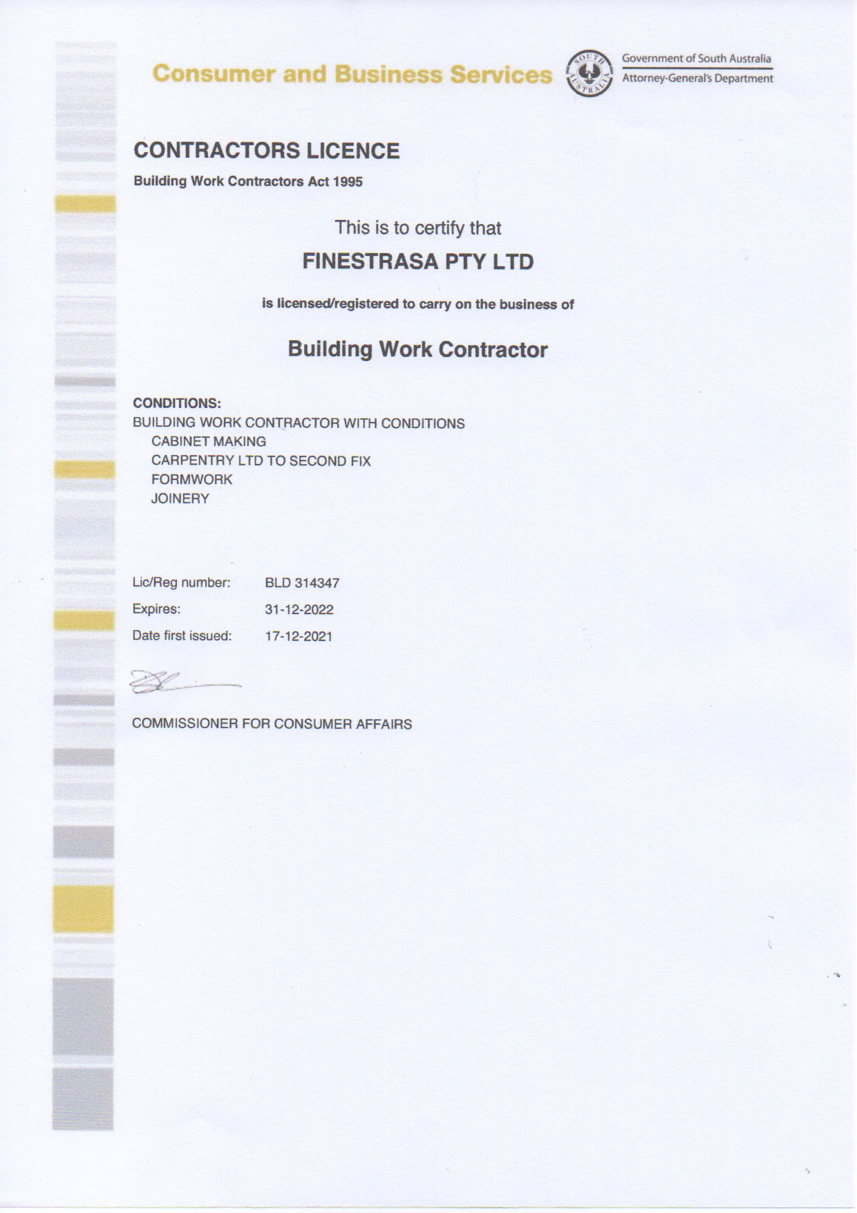 Contractors Licence